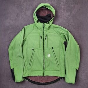 Loki Mountain Jacket Mens Small Green Hooded Fleece‎ Lined Mittens Lightweight